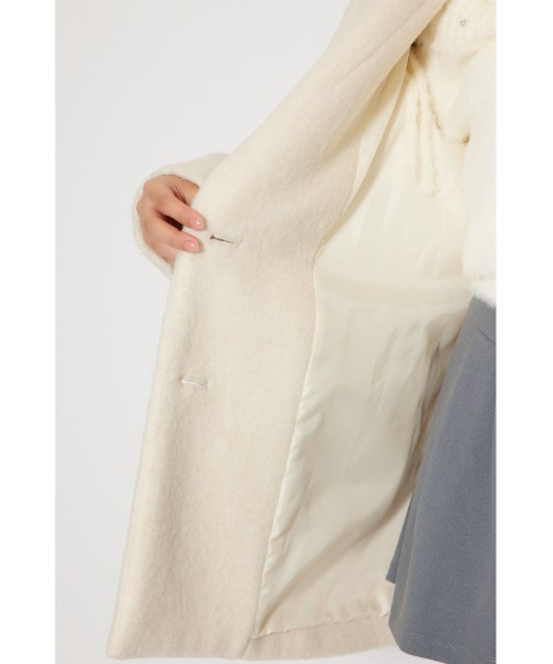 rienda（リエンダ）の「シングルシャギーテーラードジャケットコート 秋服 冬服（テーラードジャケット・レディース・グレー/ホワイト/マルチ・MEDIUM/SMALL）」の17枚目の写真