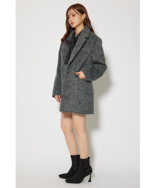 rienda（リエンダ）の「シングルシャギーテーラードジャケットコート 秋服 冬服（テーラードジャケット・レディース・グレー/ホワイト/マルチ・MEDIUM/SMALL）」の20枚目の写真