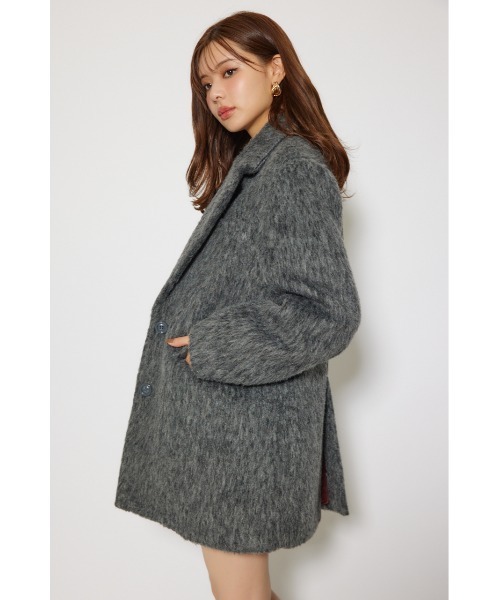 rienda（リエンダ）の「シングルシャギーテーラードジャケットコート 秋服 冬服（テーラードジャケット・レディース・グレー/ホワイト/マルチ・MEDIUM/SMALL）」の21枚目の写真