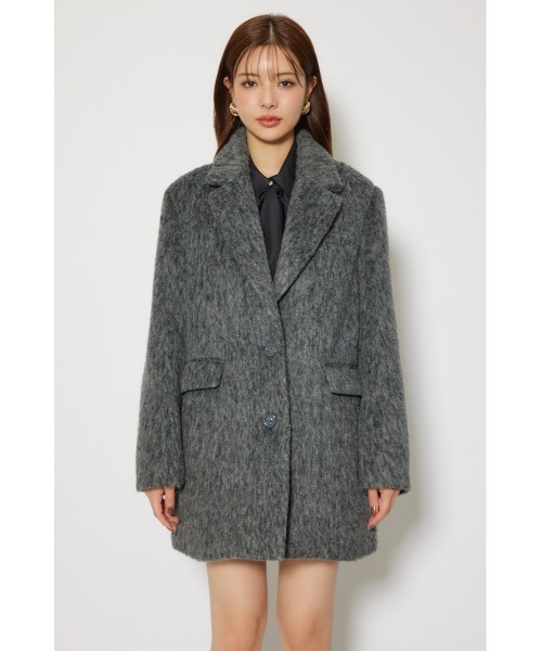 rienda（リエンダ）の「シングルシャギーテーラードジャケットコート 秋服 冬服（テーラードジャケット・レディース・グレー/ホワイト/マルチ・MEDIUM/SMALL）」の22枚目の写真