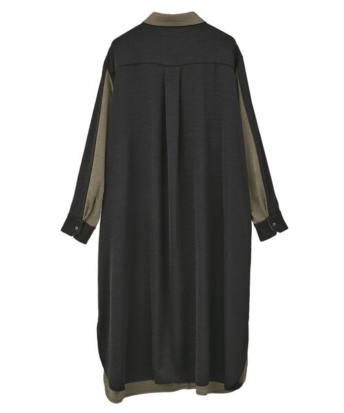 Editt by YECCA VECCA（エディットバイイェッカヴェッカ）の「ヴィンテージサテンシャツワンピース（シャツワンピース・レディース・ネイビー/ライトベージュ/カーキ・FREE）」の16枚目の写真