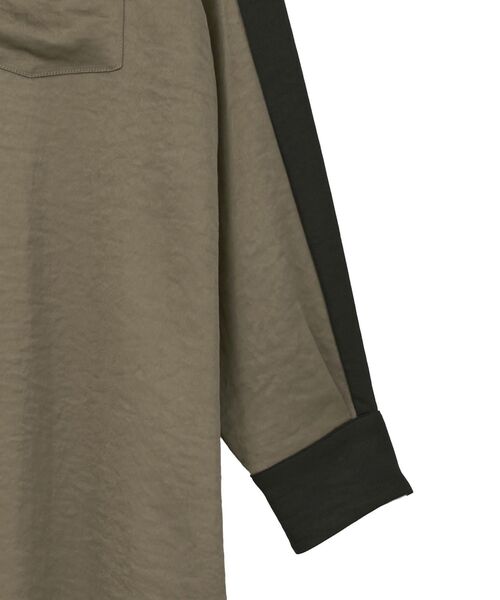 Editt by YECCA VECCA（エディットバイイェッカヴェッカ）の「ヴィンテージサテンシャツワンピース（シャツワンピース・レディース・ネイビー/ライトベージュ/カーキ・FREE）」の18枚目の写真