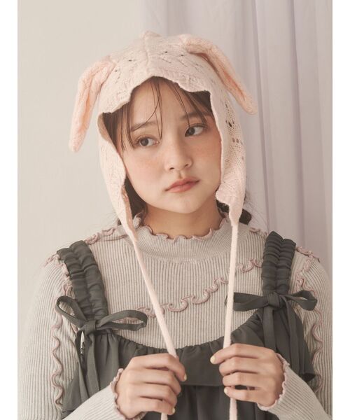 animal lace knit cap（ニットキャップ/ビーニー）｜merry jenny