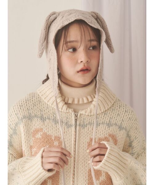 animal lace knit cap（ニットキャップ/ビーニー）｜merry jenny