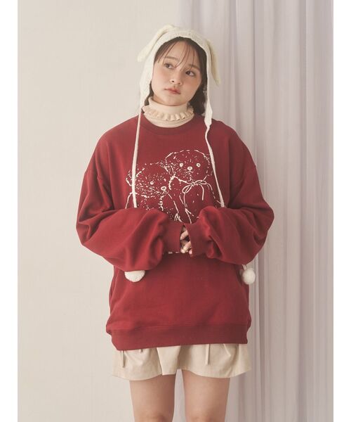 merry jenny（メリージェニー）の「animal lace knit cap（ニットキャップ/ビーニー・レディース・オフホワイト/ライトグレー/ピンク・FREE）」の10枚目の写真