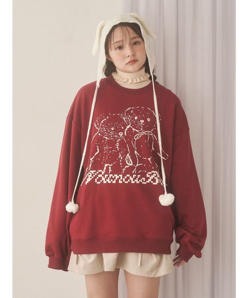 merry jenny（メリージェニー）の「animal lace knit cap（ニットキャップ/ビーニー・レディース・オフホワイト/ライトグレー/ピンク・FREE）」の11枚目の写真