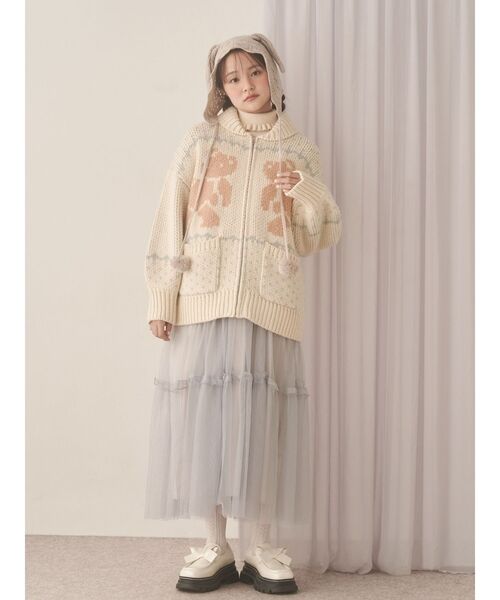 merry jenny（メリージェニー）の「animal lace knit cap（ニットキャップ/ビーニー・レディース・オフホワイト/ライトグレー/ピンク・FREE）」の20枚目の写真