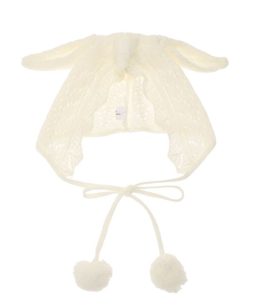 merry jenny（メリージェニー）の「animal lace knit cap（ニットキャップ/ビーニー・レディース・オフホワイト/ライトグレー/ピンク・FREE）」の6枚目の写真