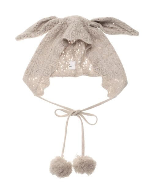 merry jenny（メリージェニー）の「animal lace knit cap（ニットキャップ/ビーニー・レディース・ピンク/ライトグレー/オフホワイト・FREE）」の3枚目の写真