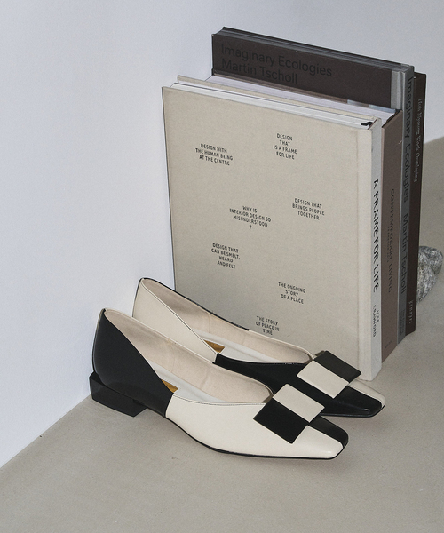 ルタロン（LE TALON）/GRISE2．5cmナロースクエアカラーブロックフラット GRISE2.5cmナロースクエアカラーブロックフラット（その他シューズ