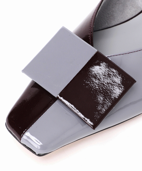 GRISE2.5cmナロースクエアカラーブロックフラット（その他シューズ