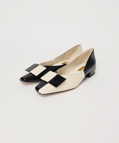 GRISE2.5cmナロースクエアカラーブロックフラット（その他シューズ