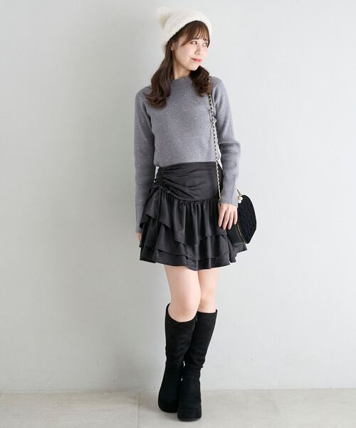 MAJESTIC LEGON(マジェスティックレゴン)の「キラキラハイネックニット(ニット/セーター・レディース・グレー/ブラック/アイボリー/ピンク・MEDIUM)」の18枚目の写真