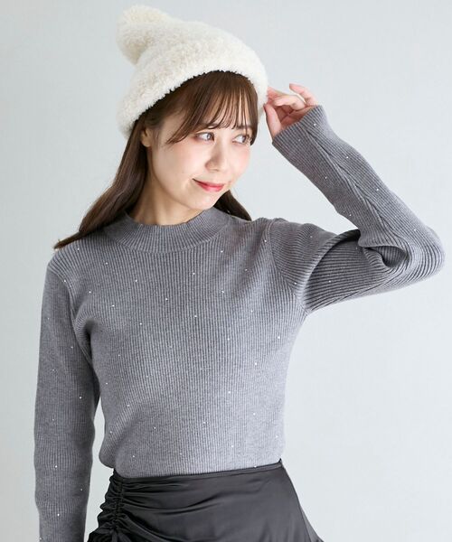 MAJESTIC LEGON(マジェスティックレゴン)の「キラキラハイネックニット(ニット/セーター・レディース・グレー/ブラック/アイボリー/ピンク・MEDIUM)」の21枚目の写真