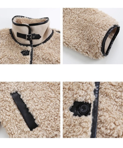 合皮パイピング プードルフェイクファーコート FQ25W154【Fano Studios