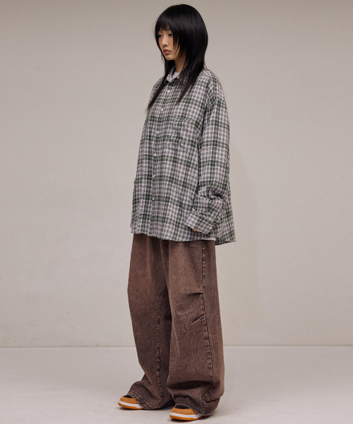F.ILLUMINATE(フィルミネイト)の「オーバーサイズマドラスチェックシャツ-カーキ(シャツ/ブラウス・レディース・その他・MEDIUM/LARGE/X-LARGE)」の5枚目の写真