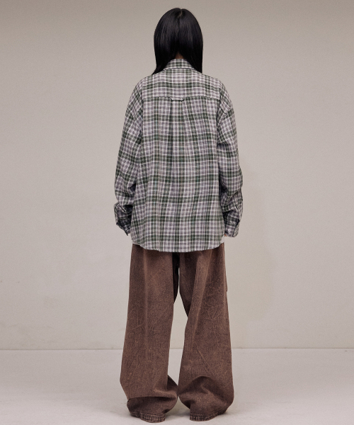 F.ILLUMINATE(フィルミネイト)の「オーバーサイズマドラスチェックシャツ-カーキ(シャツ/ブラウス・レディース・その他・MEDIUM/LARGE/X-LARGE)」の6枚目の写真