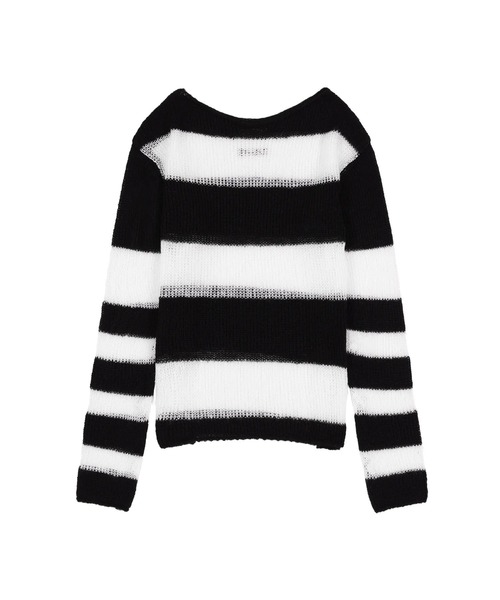 FANCY CLUB（ファンシークラブ）の「【日本未発売/WEB限定】FANCY CLUB(ファンシークラブ)/シースルー ヘイリー ストライプ オーバーサイズ ニット/HAILEY STRIPE KNIT（ニット/セーター・レディース・ブラック/ブラウン・FREE）」の18枚目の写真