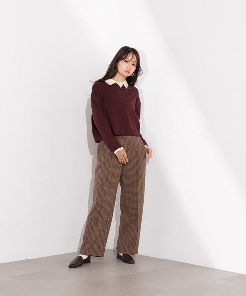 N.（N. Natural Beauty Basic）（エヌエヌナチュラルビューティーベーシック）の「シャツレイヤードニットⅡ（ニット/セーター・レディース・グレー/ネイビー/ブラウン・MEDIUM）」の16枚目の写真