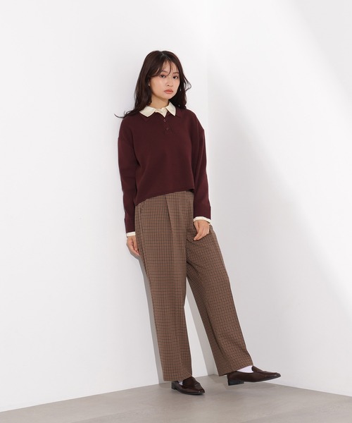 N.（N. Natural Beauty Basic）（エヌエヌナチュラルビューティーベーシック）の「シャツレイヤードニットⅡ（ニット/セーター・レディース・グレー/ネイビー/ブラウン・MEDIUM）」の17枚目の写真