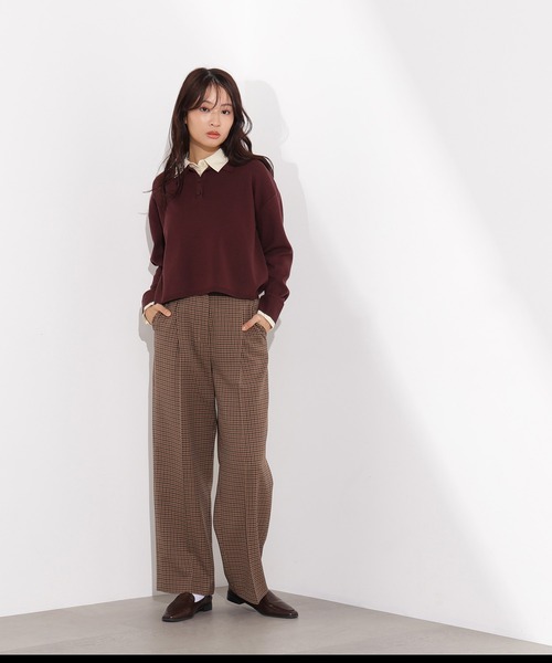 N.（N. Natural Beauty Basic）（エヌエヌナチュラルビューティーベーシック）の「シャツレイヤードニットⅡ（ニット/セーター・レディース・グレー/ネイビー/ブラウン・MEDIUM）」の18枚目の写真