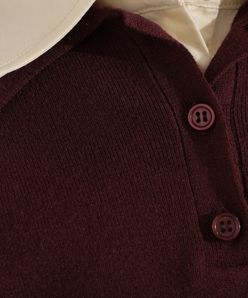 N.（N. Natural Beauty Basic）（エヌエヌナチュラルビューティーベーシック）の「シャツレイヤードニットⅡ（ニット/セーター・レディース・グレー/ネイビー/ブラウン・MEDIUM）」の20枚目の写真