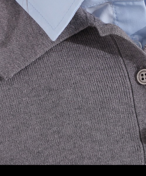 N.（N. Natural Beauty Basic）（エヌエヌナチュラルビューティーベーシック）の「シャツレイヤードニットⅡ（ニット/セーター・レディース・グレー/ネイビー/ブラウン・MEDIUM）」の10枚目の写真