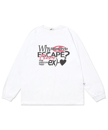 EXハートプリントロングスリーブホワイト