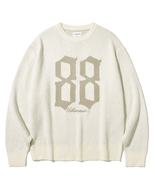 セール】88ジャガードラウンドニット-アイボリー（ニット/セーター