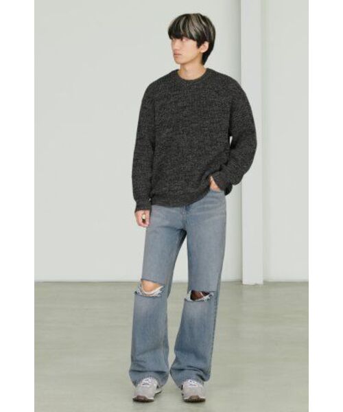 MUSINSA STANDARD（ムシンサスタンダード）の「ミックスドヤンクルーネックニット[ブラック]（ニット/セーター・メンズ・その他・SMALL/MEDIUM/LARGE/X-LARGE/XX-LARGE）」の10枚目の写真