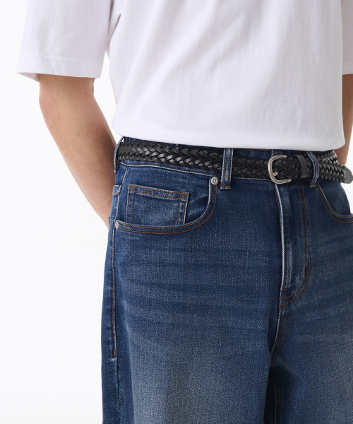 MUSINSA STANDARD（ムシンサスタンダード）の「[クールタンダード] レギュラーフィットデニムパンツ [ミディアムインディゴ]（デニムパンツ・メンズ・その他・42/34/36/38/40/28/29/30/31/32/33/26/27）」の4枚目の写真