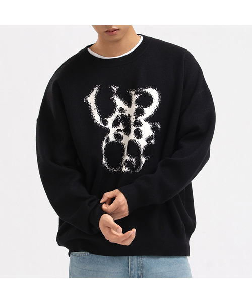 UNDEROFF(アンダーオフ)の「アンダースモークジャカードニットブラック(ニット/セーター・メンズ・ブラック・MEDIUM/LARGE/X-LARGE)」の1枚目の写真