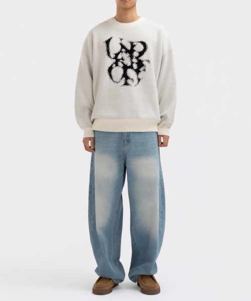 UNDEROFF(アンダーオフ)の「アンダースモークジャカードニットブラック(ニット/セーター・メンズ・ブラック・MEDIUM/LARGE/X-LARGE)」の2枚目の写真