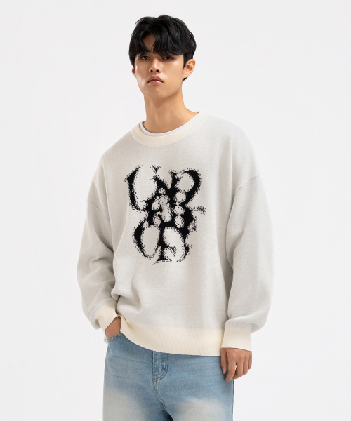 UNDEROFF(アンダーオフ)の「アンダースモークジャカードニットブラック(ニット/セーター・メンズ・ブラック・MEDIUM/LARGE/X-LARGE)」の10枚目の写真