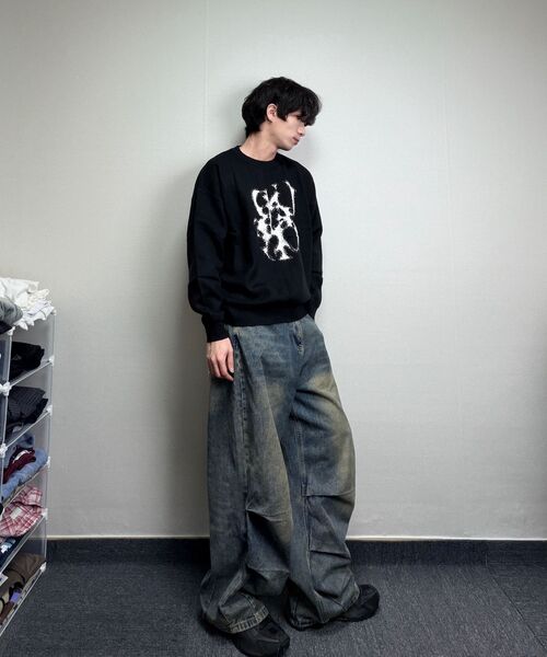 UNDEROFF(アンダーオフ)の「アンダースモークジャカードニットブラック(ニット/セーター・メンズ・ブラック・MEDIUM/LARGE/X-LARGE)」の7枚目の写真