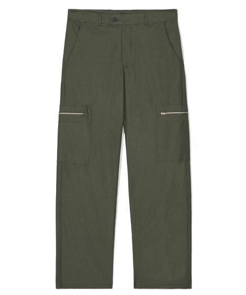 PARTIMENTO(パルティメント)の「パイピングジッパーワイドカーゴパンツカーキ(その他パンツ・レディース・その他・MEDIUM/LARGE/SMALL)」の1枚目の写真