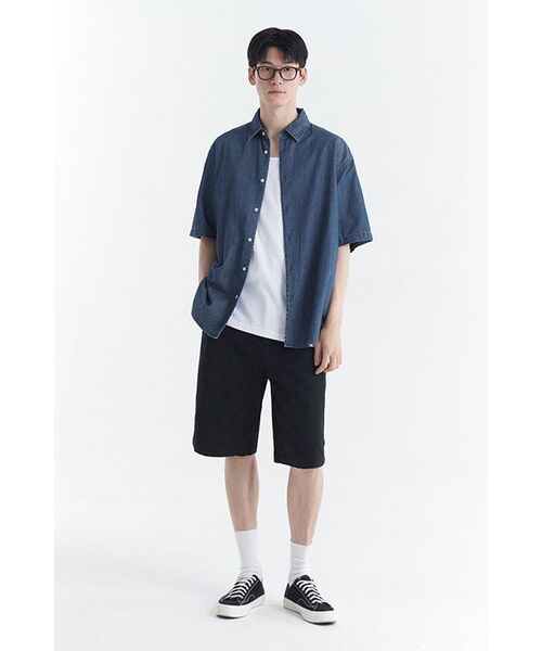 MUSINSA STANDARD（ムシンサスタンダード）の「ヘビーウェイトCPワイドチノショーツ[ブラック]（その他パンツ・メンズ・その他・31/33/26/27/28/29/38/36/34/32/30）」の10枚目の写真