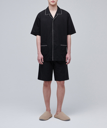 MUSINSA STANDARD（ムシンサスタンダード）の「Cotton Tencel Half Pajama Set [Black/White]（ルームウェア/パジャマ）」