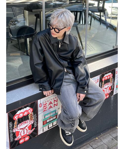 VTWO(ブイツー)の「442 VEGAN LEATHER OVERFIT JUMPER_BLACK(ライダースジャケット・レディース・その他・MEDIUM/LARGE)」の12枚目の写真