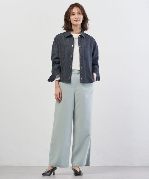 J.PRESS(ジェイプレス)の「Springピーチ セミワイド パンツ(その他パンツ・レディース・ブラウン系/ライトグリーン系/ベージュ系・T13/T15)」の6枚目の写真