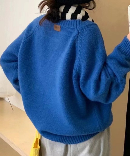 CADBURY（キャドバリー）の「ｵｰﾊﾞｰｻｲｽﾞｸﾙｰﾈｯｸﾆｯﾄﾄｯﾌﾟｽ（ニット/セーター・レディース・ブラック/ホワイト/ブルー/グリーン/オレンジ/イエロー/レッド/ピンク・FREE）」の11枚目の写真