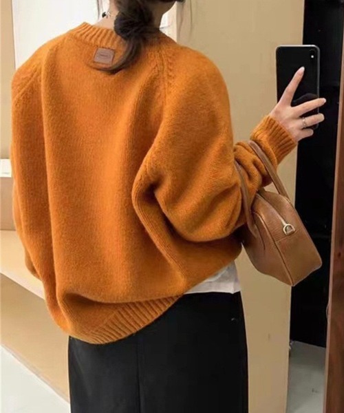 CADBURY（キャドバリー）の「ｵｰﾊﾞｰｻｲｽﾞｸﾙｰﾈｯｸﾆｯﾄﾄｯﾌﾟｽ（ニット/セーター・レディース・ブラック/ホワイト/ブルー/グリーン/オレンジ/イエロー/レッド/ピンク・FREE）」の13枚目の写真