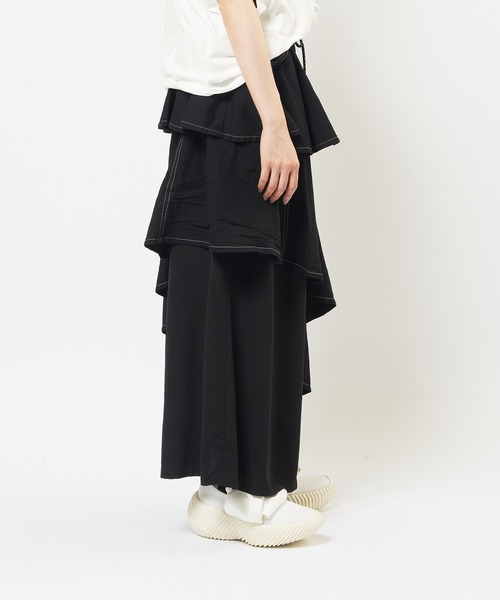 gomme（ゴム）の「レイヤードデニムスカート（デニムスカート・レディース・ブラック/インディゴブルー・MEDIUM）」の5枚目の写真