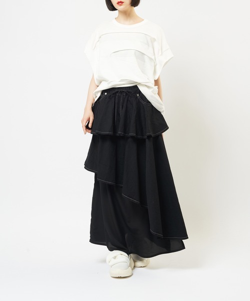 gomme（ゴム）の「レイヤードデニムスカート（デニムスカート・レディース・ブラック/インディゴブルー・MEDIUM）」の19枚目の写真