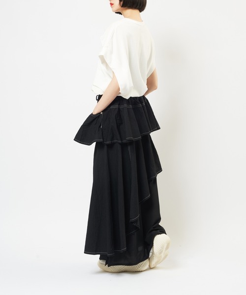 gomme（ゴム）の「レイヤードデニムスカート（デニムスカート・レディース・ブラック/インディゴブルー・MEDIUM）」の21枚目の写真