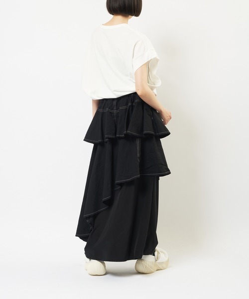 gomme（ゴム）の「レイヤードデニムスカート（デニムスカート・レディース・ブラック/インディゴブルー・MEDIUM）」の22枚目の写真