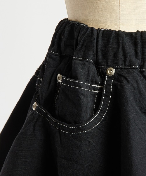 gomme（ゴム）の「レイヤードデニムスカート（デニムスカート・レディース・ブラック/インディゴブルー・MEDIUM）」の12枚目の写真