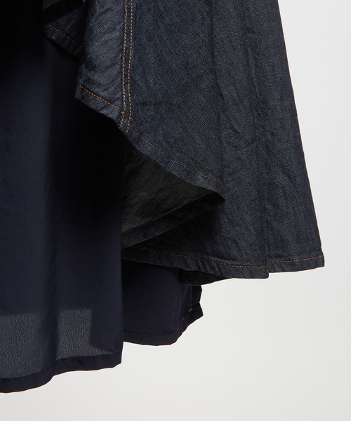 gomme（ゴム）の「レイヤードデニムスカート（デニムスカート・レディース・ブラック/インディゴブルー・MEDIUM）」の18枚目の写真