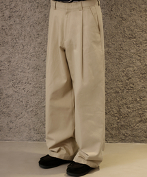 SIGNATURE（シグネチャ）の「One-tuck Wide-fit chino pants [beige]（その他パンツ）」