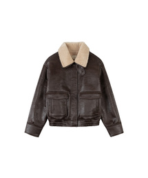 SIOT4173 フェイクムートンボンバージャケット_Brown